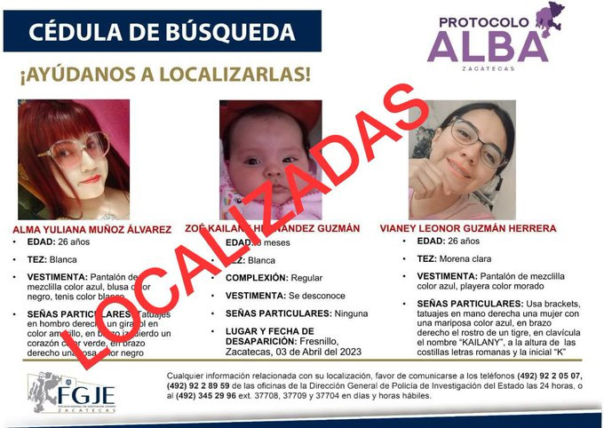 Localizan a familia de militar secuestrada en Zacatecas