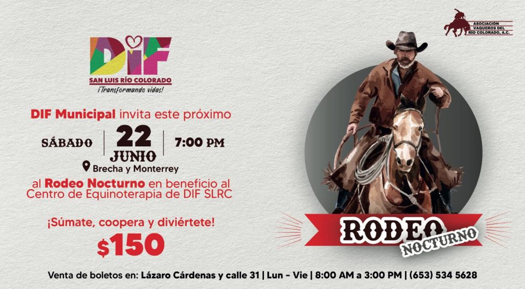 Es este sábado el Rodeo Nocturno a beneficio de DIF