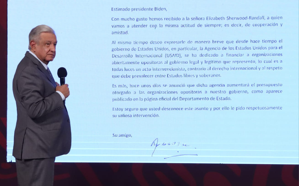  AMLO envió una carta al Gobierno de EU para quejarse por el financiamiento a Mexicanos Contra la Corrupción y la Impunidad