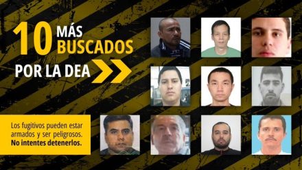 Actualiza DEA la lista de los 10 más buscados en México