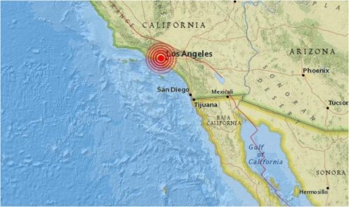 El Servicio Geológico de EU reporta sismo en Los Ángeles de magnitud  4,7