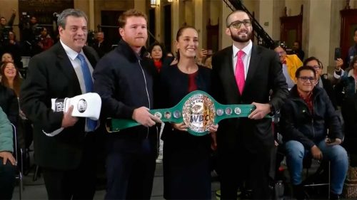 Canelo Álvarez anuncia clase nacional de box en La Mañanera de Claudia Sheinbaum