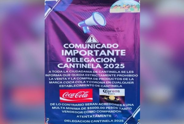 Prohiben comprar y vender Coca-Cola y cerveza Corona en Cantinela, Hidalgo